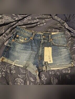 Zara Blue Distressed Denim Cutoff Shorts